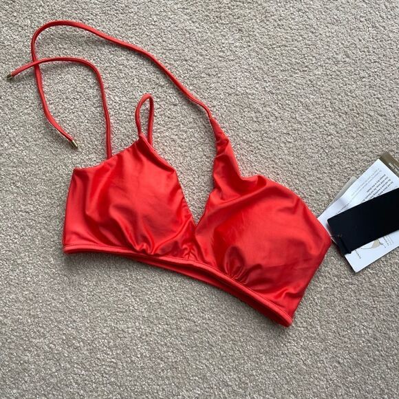 NWT VIX Paula Hermanny orange asymmetrical bikini top Size L - Picture 1 of 7